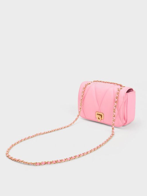 C&K Arwen Quilted Shoulder Bag - Pink - Image 3
