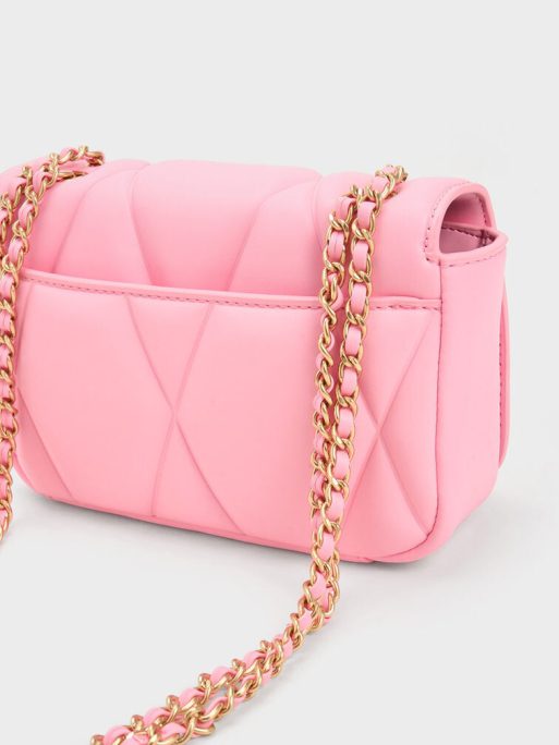C&K Arwen Quilted Shoulder Bag - Pink - Image 5