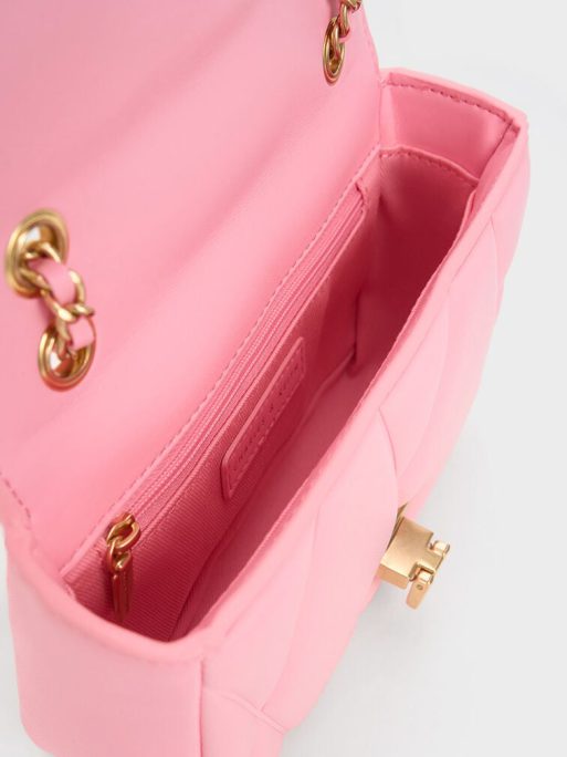C&K Arwen Quilted Shoulder Bag - Pink - Image 7