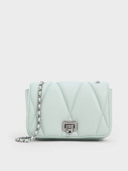 C&K Arwen Quilted Shoulder Bag - Sage Green