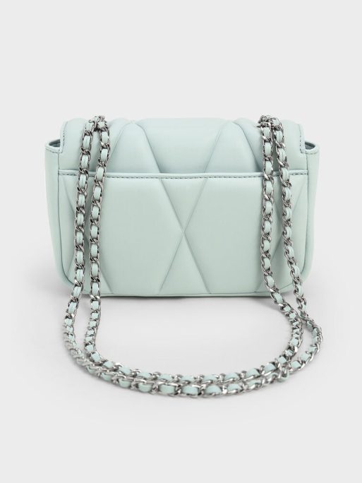 C&K Arwen Quilted Shoulder Bag - Sage Green - Image 3