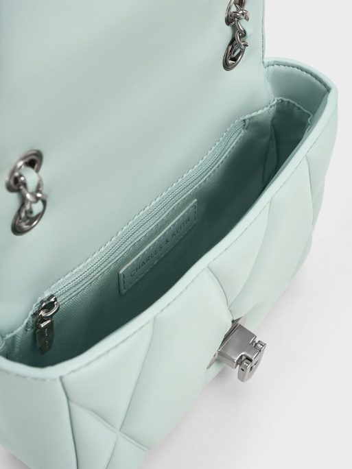 C&K Arwen Quilted Shoulder Bag - Sage Green - Image 5