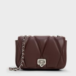 C&K Arwen Quilted Shoulder Bag - Plum
