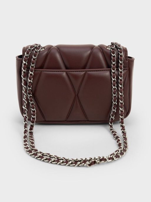 C&K Arwen Quilted Shoulder Bag - Plum - Image 3