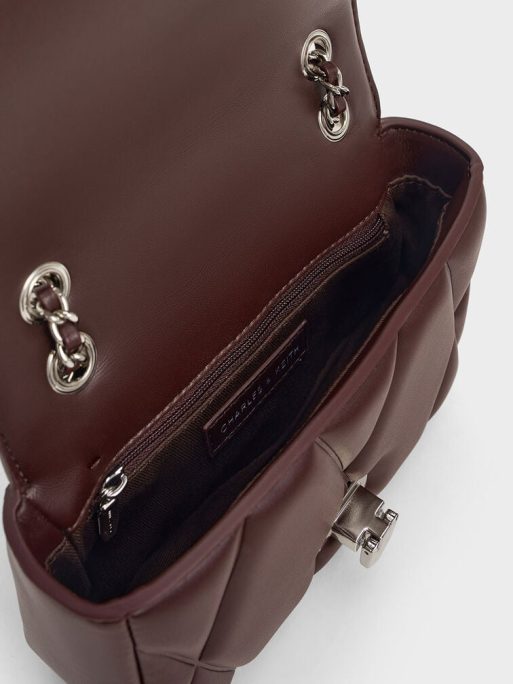 C&K Arwen Quilted Shoulder Bag - Plum - Image 5