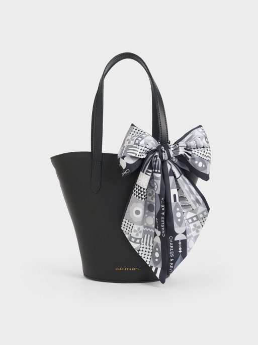 C&K Sianna Scarf-Print Tote Bag - Black