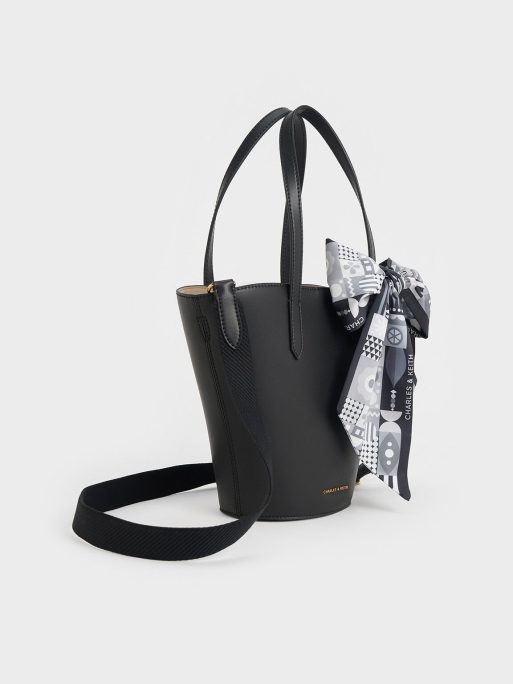 C&K Sianna Scarf-Print Tote Bag - Black - Image 2