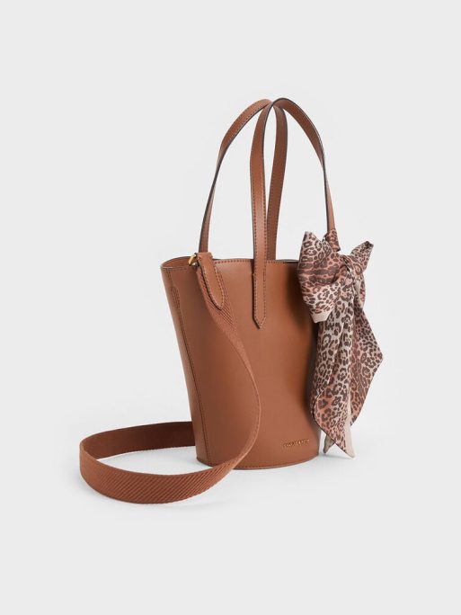 Sianna Scarf-Print Tote Bag - Chocolate - Image 2