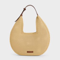 CHARLES & KEITH Ida Knitted Hobo Bag - Beige