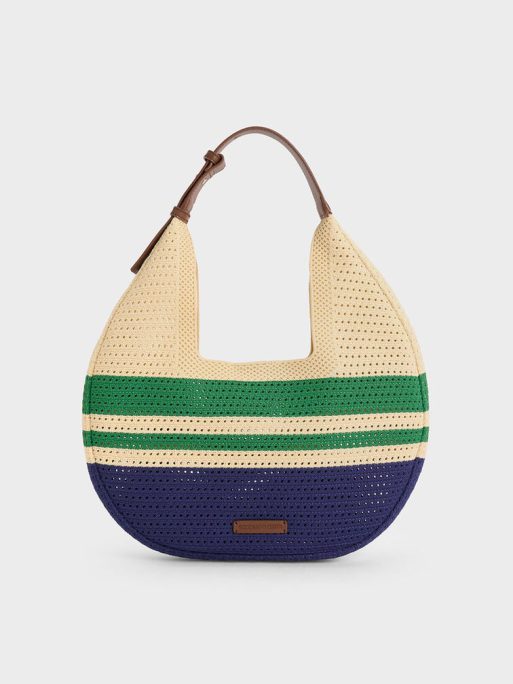 CHARLES & KEITH Ida Knitted Striped Hobo Bag - Multi