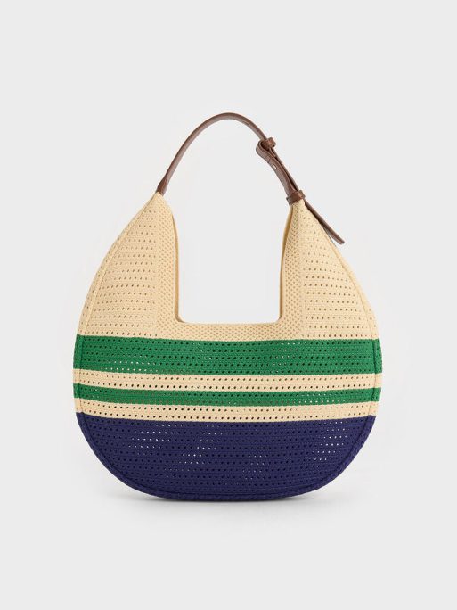 CHARLES & KEITH Ida Knitted Striped Hobo Bag - Multi - Image 3