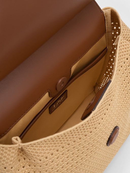 CHARLES & KEITH Ida Knitted Front Flap Backpack - Beige - Image 5