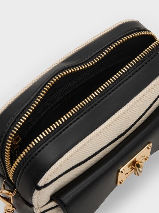 CHARLES & KEITH Eleni Canvas Chevron Zip Crossbody Bag - Multi - Image 5