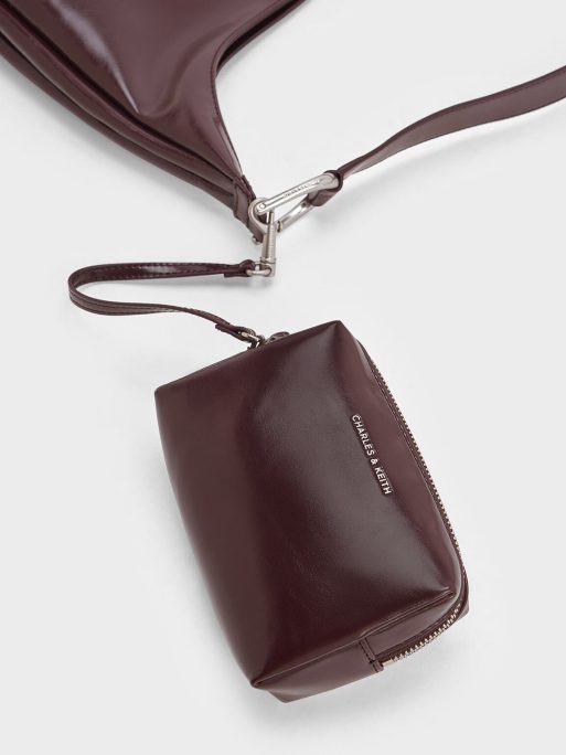 CHARLES & KEITH Lumen Slouchy Hobo Bag - Plum - Image 4
