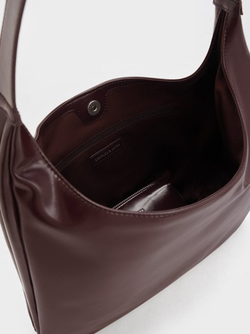 CHARLES & KEITH Lumen Slouchy Hobo Bag - Plum - Image 5