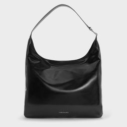 CHARLES & KEITH Lumen Slouchy Hobo Bag - Noir