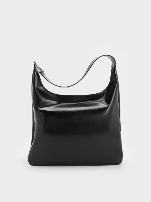CHARLES & KEITH Lumen Slouchy Hobo Bag - Noir - Image 3