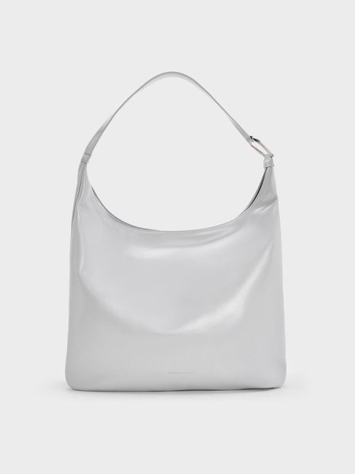 CHARLES & KEITH Lumen Slouchy Hobo Bag - Grey