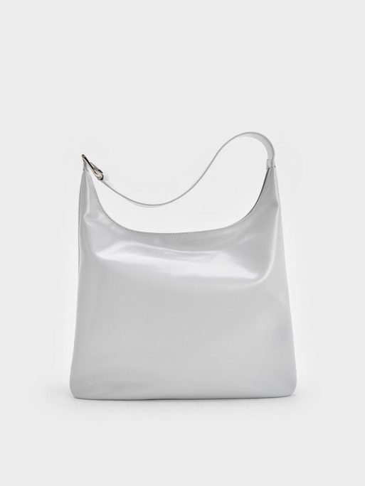 CHARLES & KEITH Lumen Slouchy Hobo Bag - Grey - Image 3