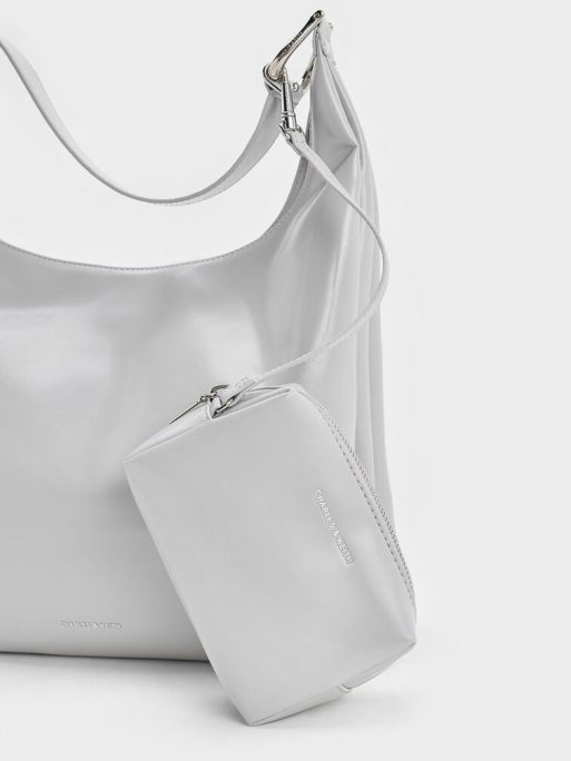 CHARLES & KEITH Lumen Slouchy Hobo Bag - Grey - Image 4