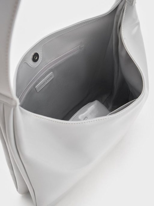 CHARLES & KEITH Lumen Slouchy Hobo Bag - Grey - Image 5