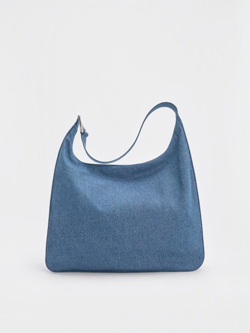 CHARLES & KEITH Lumen Denim Slouchy Hobo Bag - Denim Blue - Image 3
