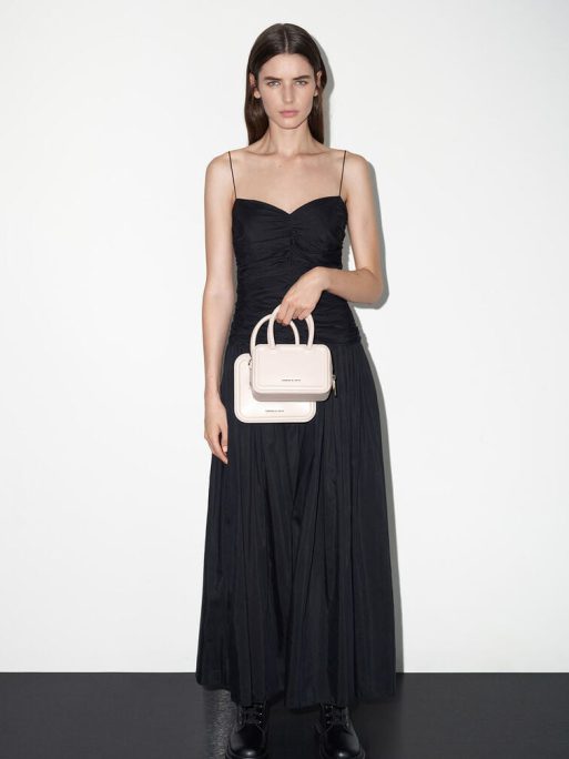 CHARLES & KEITH Perline Sculptural Top Handle Bag - Oat - Image 5