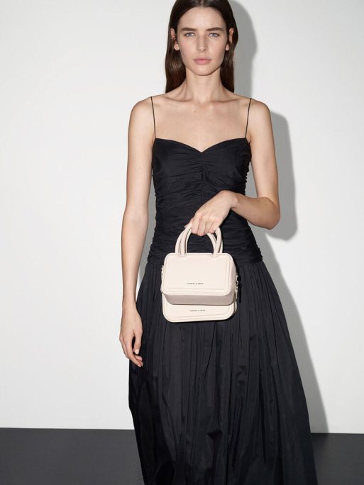 CHARLES & KEITH Perline Sculptural Top Handle Bag - Oat - Image 8