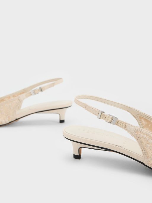 CHARLES & KEITH COLLECTIONGabine Patterned Slingback Pumps - Cream - Image 5