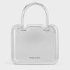 CHARLES & KEITH
Perline Metallic Sculptural Top Handle Bag - Silver