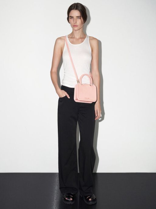 CHARLES & KEITH 
Perline Sculptural Top Handle Bag - Pink - Image 2