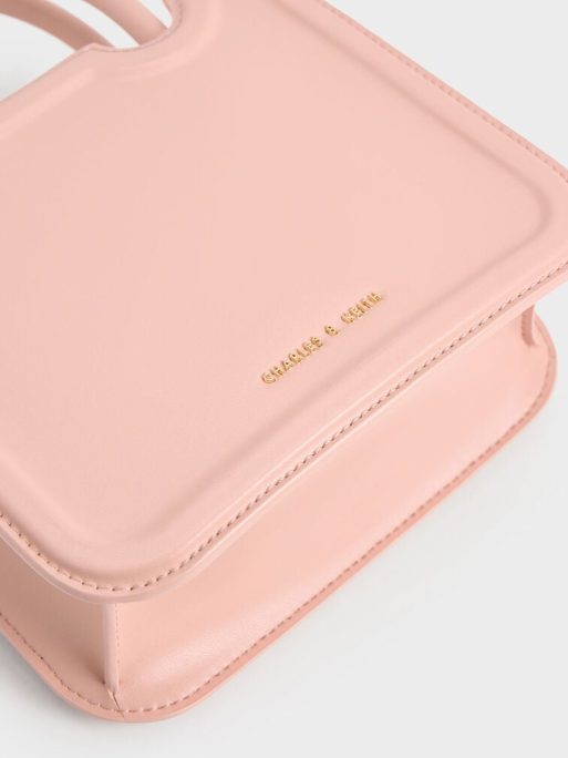 CHARLES & KEITH 
Perline Sculptural Top Handle Bag - Pink - Image 6