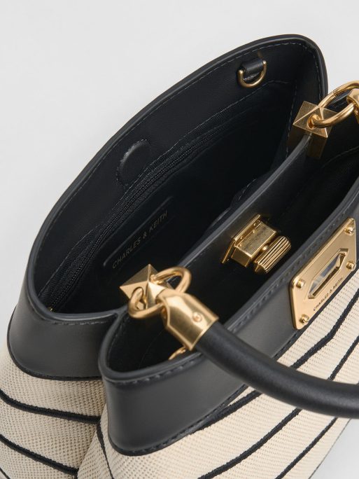 CHARLES & KEITH
Eleni Canvas Chevron Top Handle Bag - Multi - Image 4