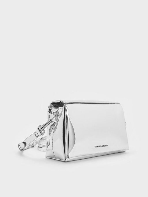 CHARLES & KEITH Matina Metallic Crossbody Bag - Silver - Image 2