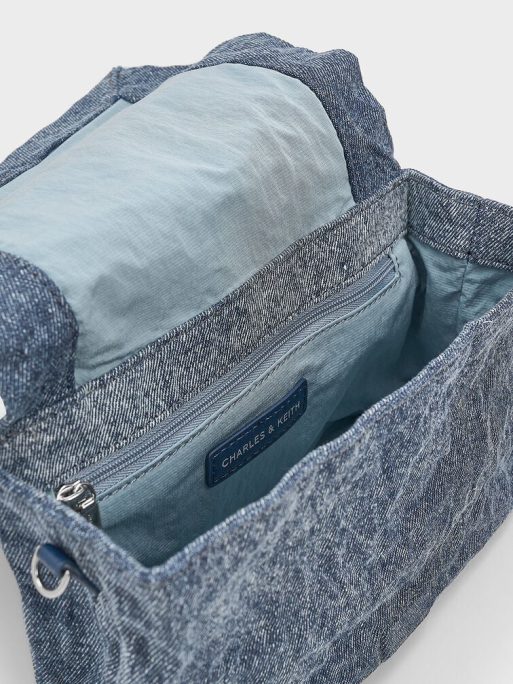 CHARLES & KEITH Matina Denim Crossbody Bag - Denim Blue - Image 5