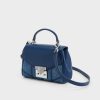 CHARLES & KEITH Eudora Denim Chevron Top Handle Bag - Denim Blue - Image 2