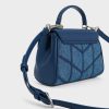 CHARLES & KEITH Eudora Denim Chevron Top Handle Bag - Denim Blue - Image 3