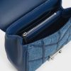 CHARLES & KEITH Eudora Denim Chevron Top Handle Bag - Denim Blue - Image 5