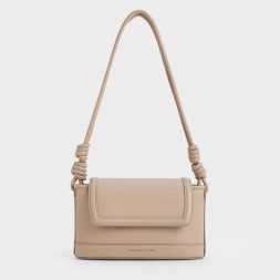CHARLES & KEITH Sabine Knotted-Strap Bag - Taupe