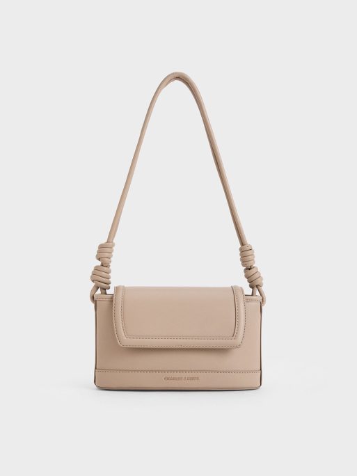 CHARLES & KEITH Sabine Knotted-Strap Bag - Taupe