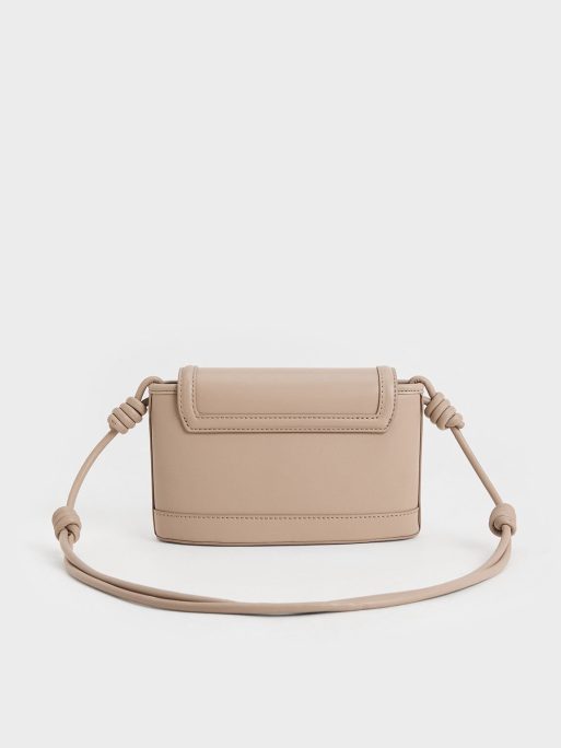 CHARLES & KEITH Sabine Knotted-Strap Bag - Taupe - Image 3