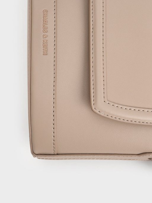 CHARLES & KEITH Sabine Knotted-Strap Bag - Taupe - Image 4