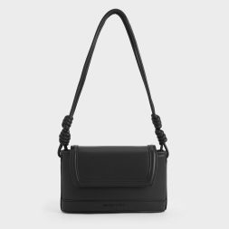 CHARLES & KEITH Sabine Knotted-Strap Bag - Jet Black