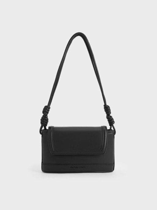 CHARLES & KEITH Sabine Knotted-Strap Bag - Jet Black