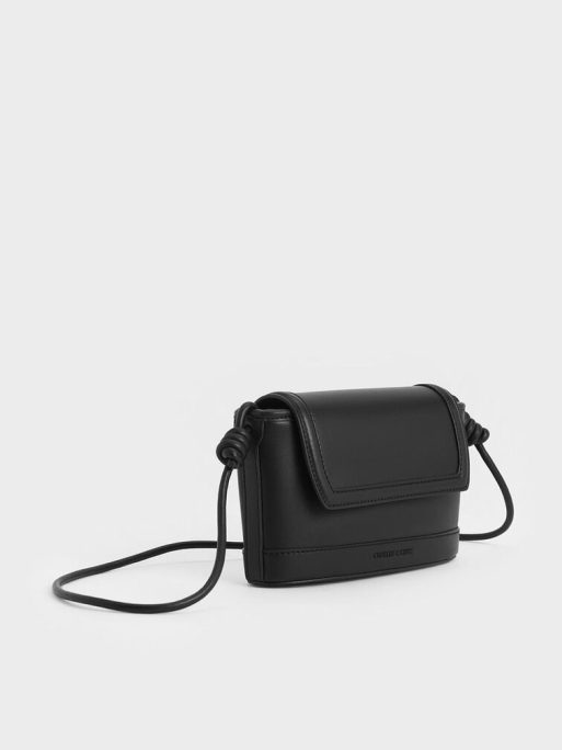 CHARLES & KEITH Sabine Knotted-Strap Bag - Jet Black - Image 2