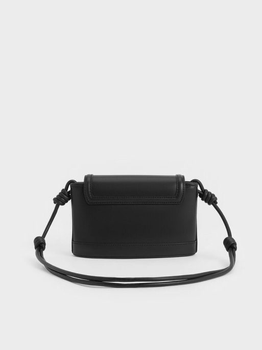 CHARLES & KEITH Sabine Knotted-Strap Bag - Jet Black - Image 3