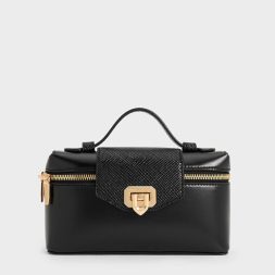 CHARLES & KEITH Arwen Top Handle Vanity Bag - Black