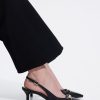 CHARLES & KEITH Metallic-Accent Slingback Pumps - Black - Image 2