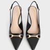 CHARLES & KEITH Metallic-Accent Slingback Pumps - Black - Image 6