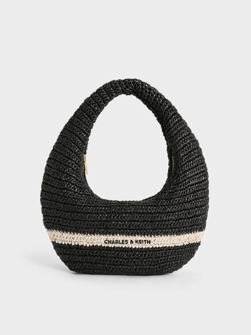 C&K Allegra Knitted Slouchy Hobo Bag - Black